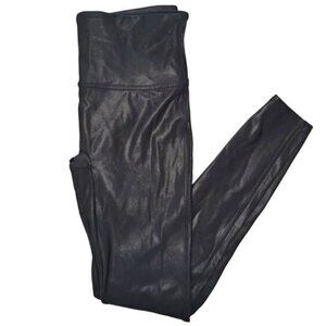 Spanx Black Faux Leather Leggings Size Medium